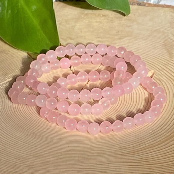 Rose Quartz Beaded Bracelet - Picture 2 of 3